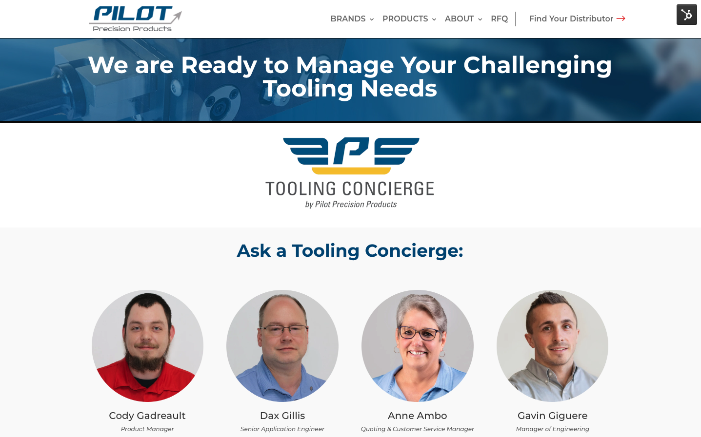 Tooling Concierge Page